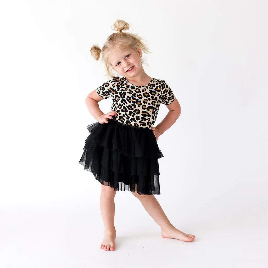 Posh Peanut Short Sleeve Tulle Dress - Lana Leopard