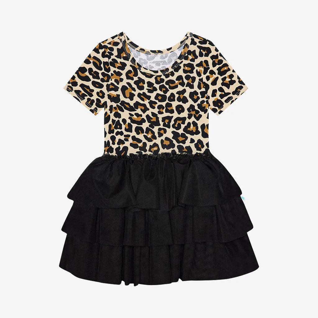 Posh Peanut Short Sleeve Tulle Dress - Lana Leopard