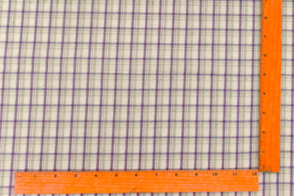 Purple-Lilac-Multi Madras Stretch Cotton Woven Fabric