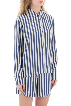 "striped charmeuse shirt by le