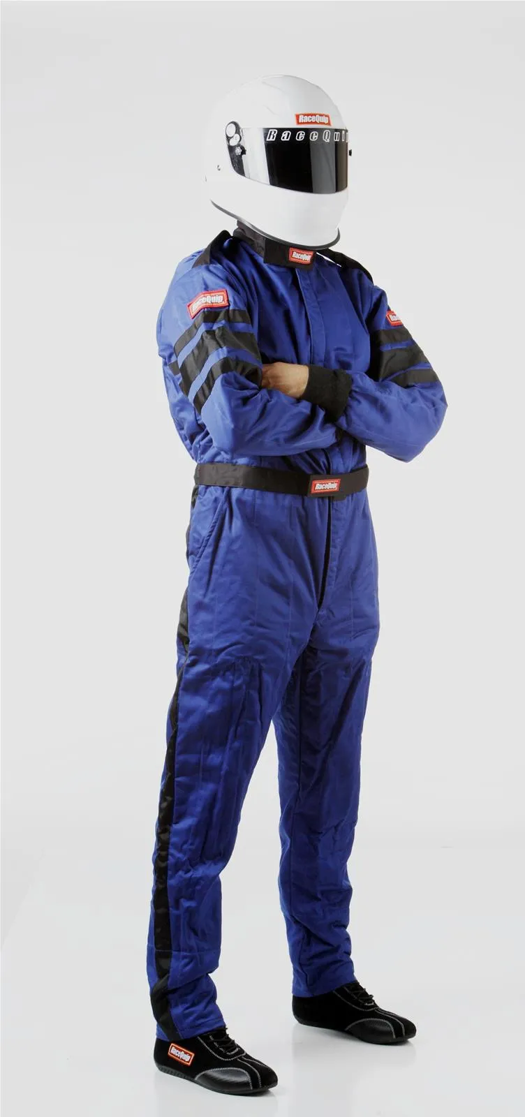 RaceQuip 120 Series Pyrovatex One Piece Multi Layer Racing Driver Fire Suit [SFI 3.2A/5] - Black/Red/Blue