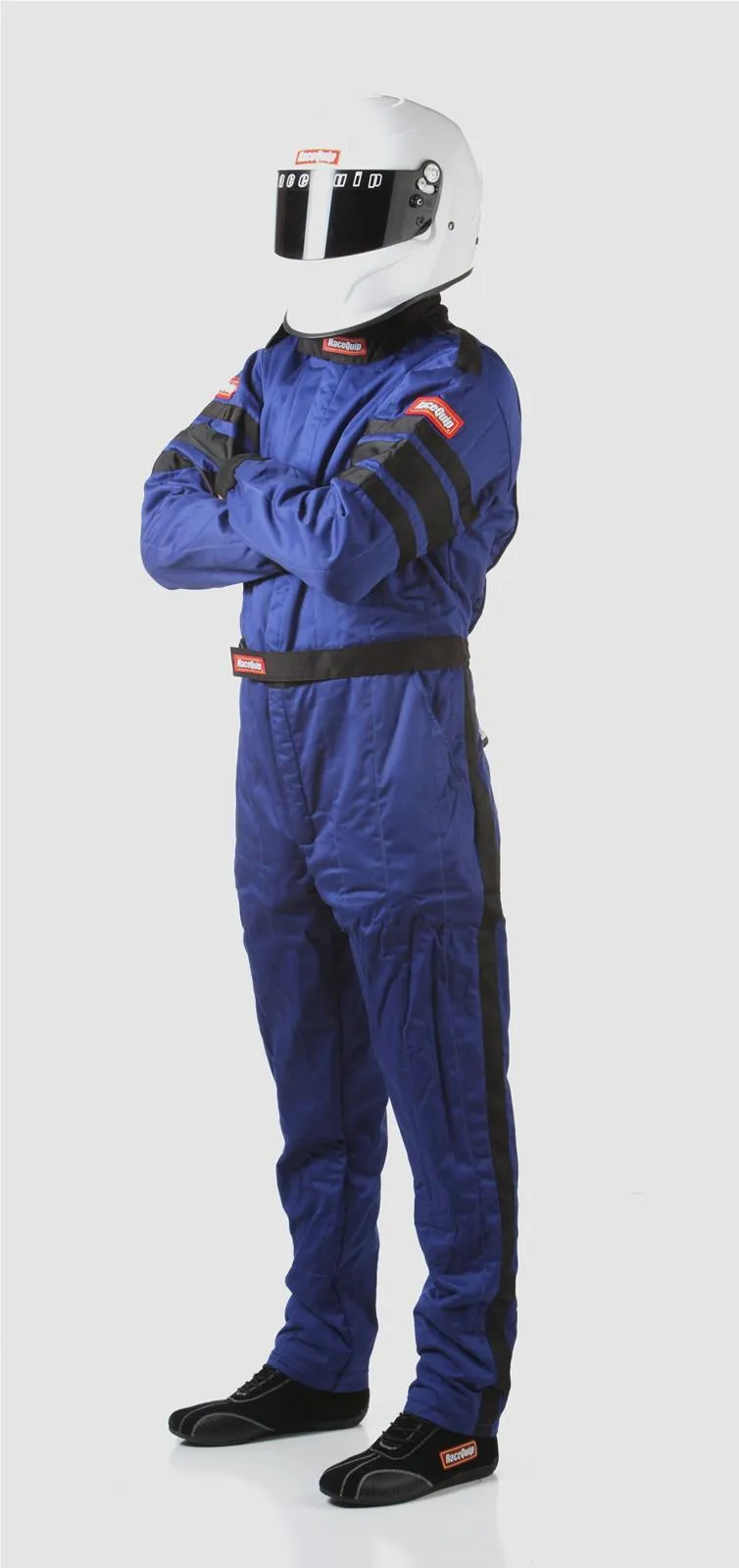 RaceQuip 120 Series Pyrovatex One Piece Multi Layer Racing Driver Fire Suit [SFI 3.2A/5] - Black/Red/Blue