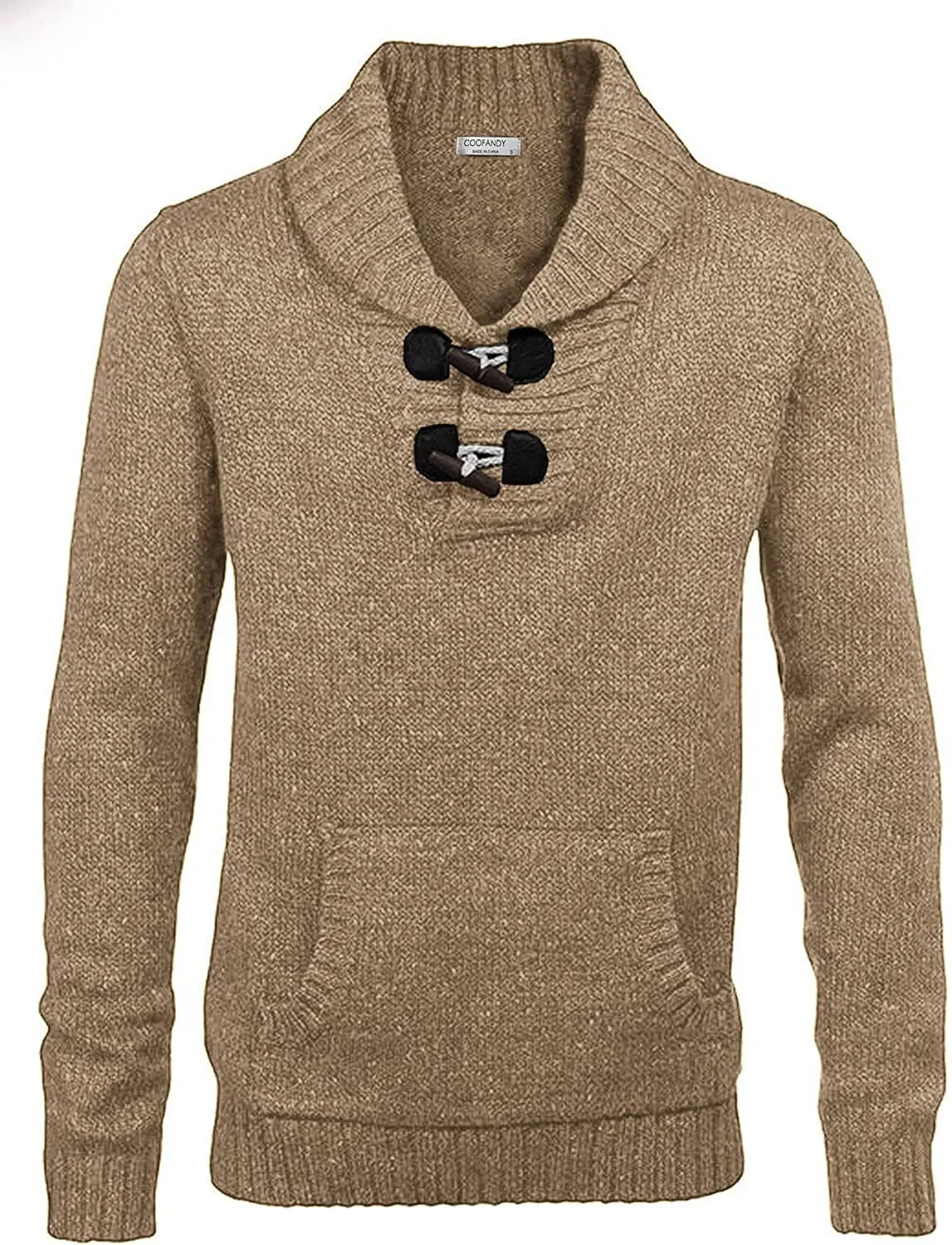 Shawl Collar Pullover Knit Sweaters with Pockets (US Only)