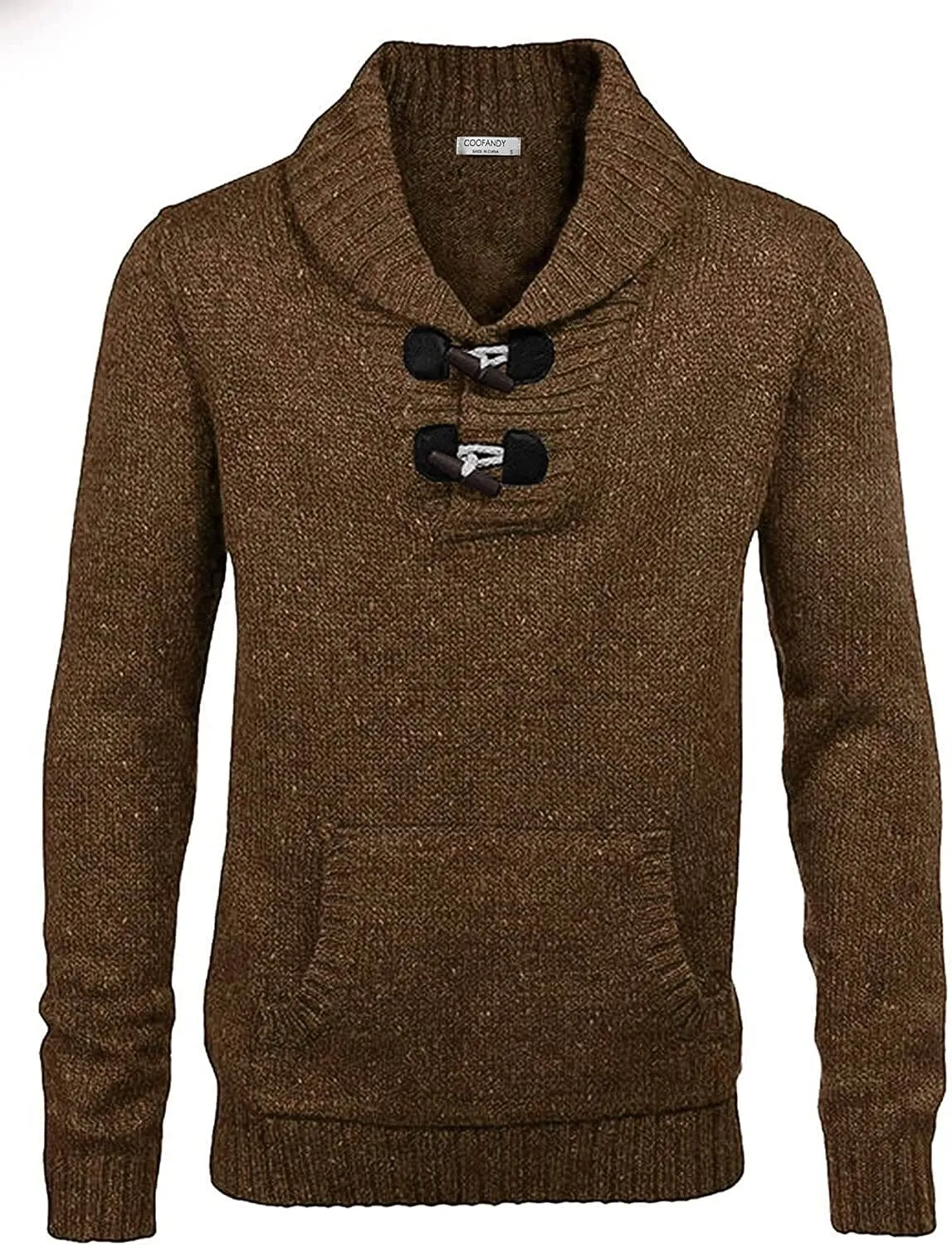 Shawl Collar Pullover Knit Sweaters with Pockets (US Only)