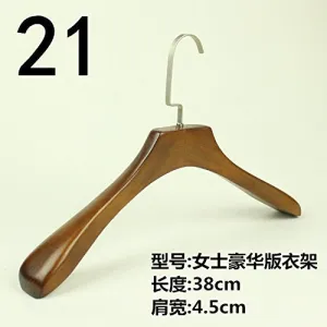 SHRCDC Natural Wood/Hanger 10Pack/Non-Slip(25-44Cm)/Flocking/Pearl Nickel Hook/Widening/Adult Children/Shirt/Pants/Skirt/For Hanger,10,C38Cm