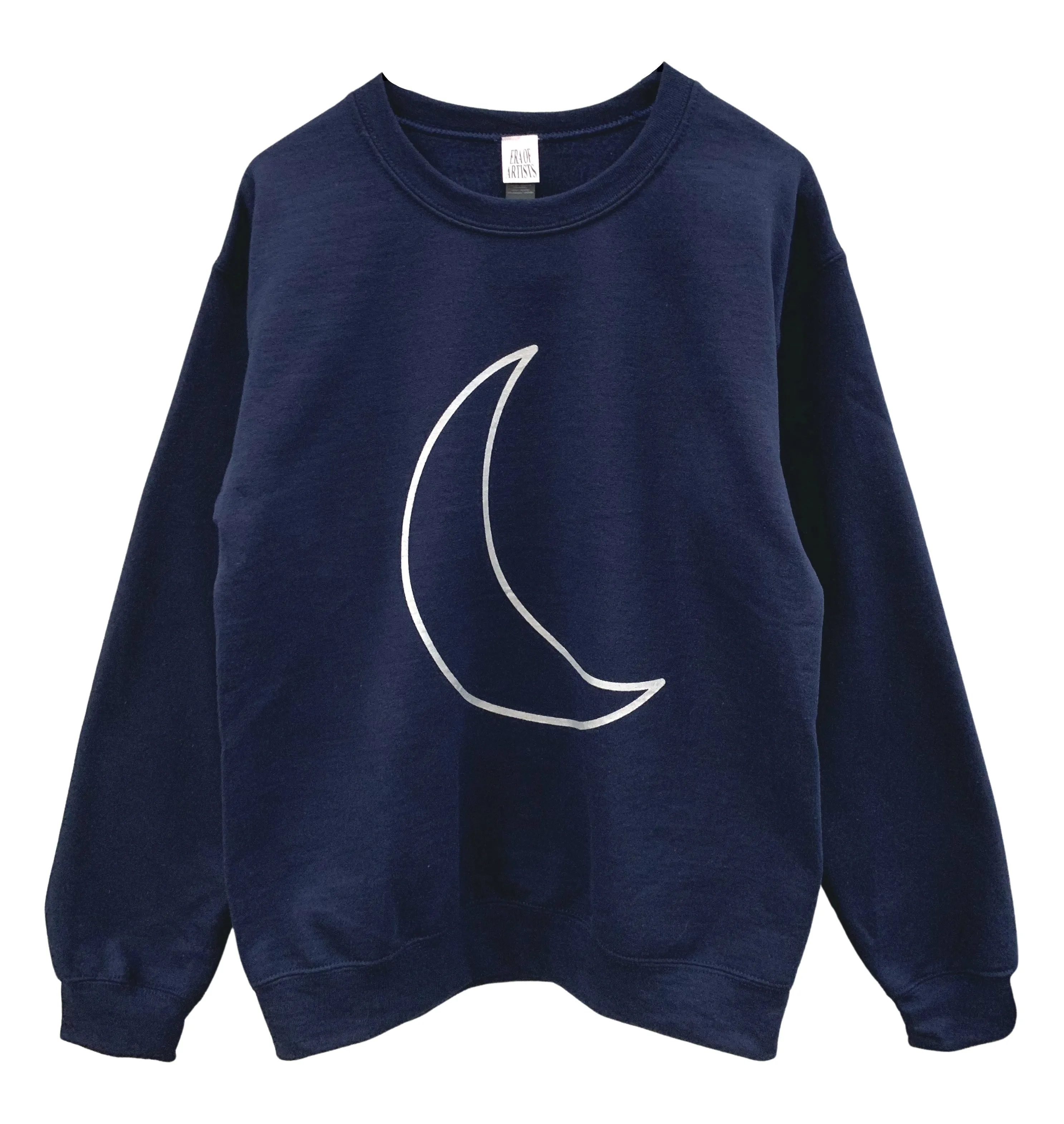 Silver Metallic Crescent Moon Unisex Crewneck Sweatshirt - Color Options Available