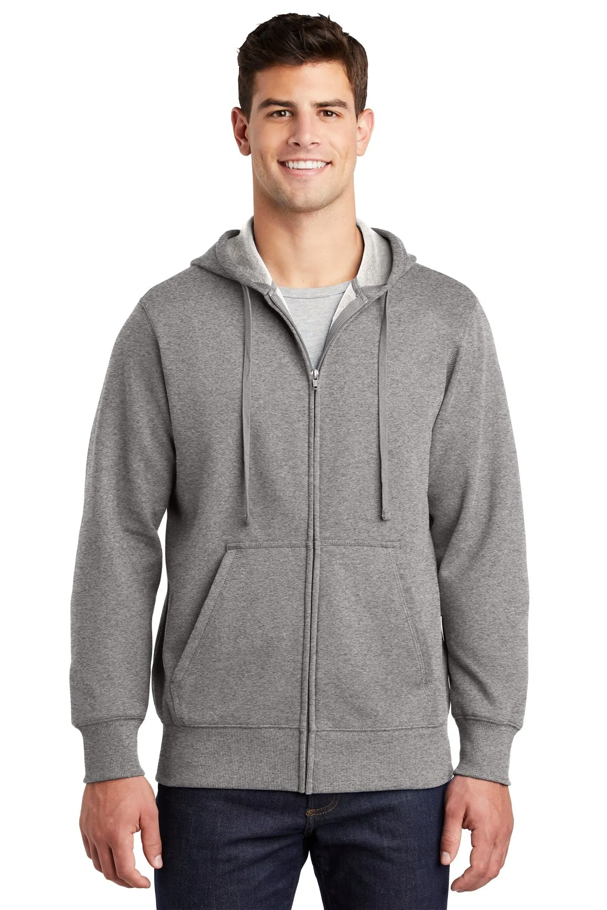 Sport-Tek Customized Full-Zip Hooded Sweatshirts, Vintage Heather