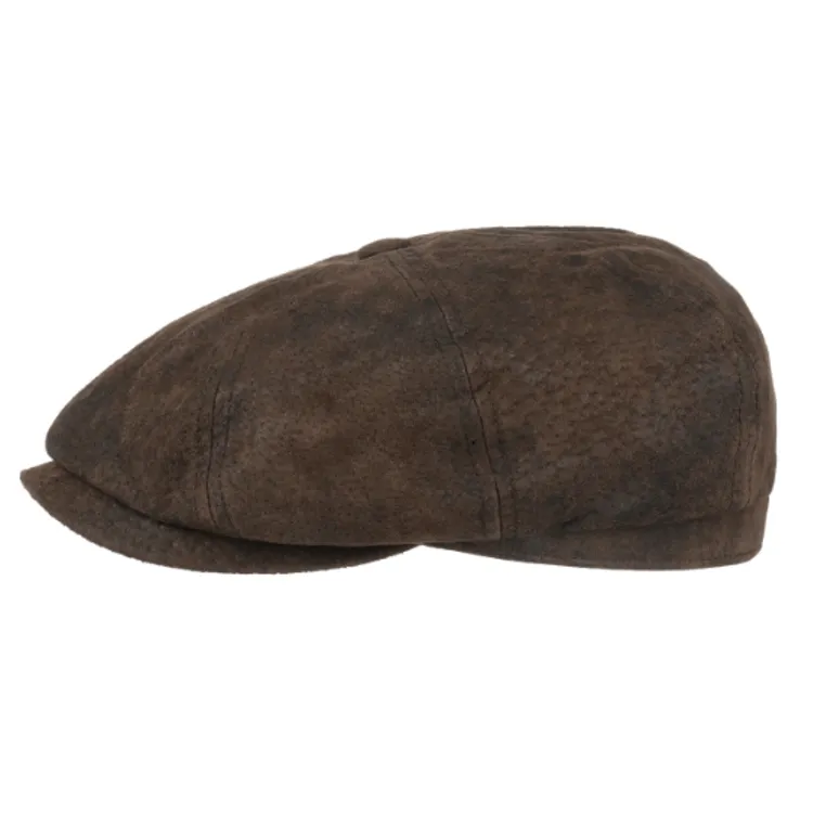 Stetson Hatteras Pigskin Leather Cap - Chocolate