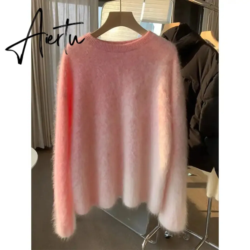 Striped Sweater Women Pullover O-neck Knitted Autumn Winter Loose Soft Sweaters Female Elegant All-match Casual Jumper