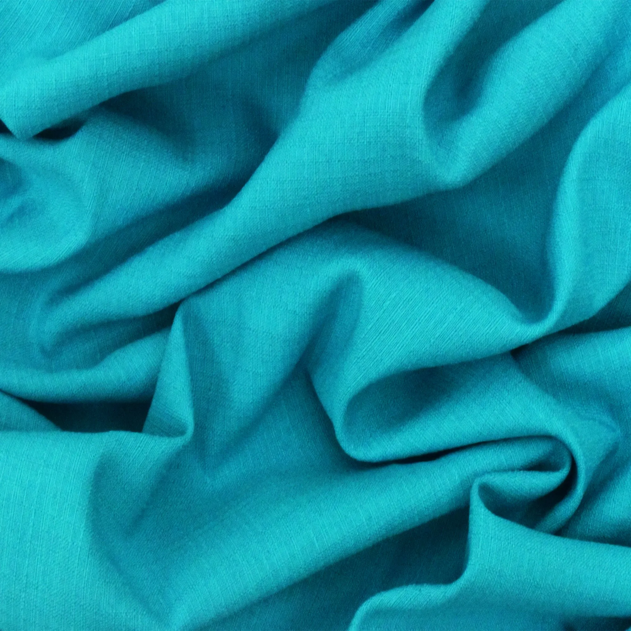 Turquoise Polyester Cross-Hatch Shirting Fabric