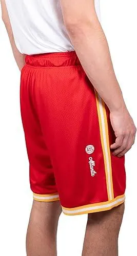 Ultra Game NBA Official Men’s Slam Active Basketball Training Shorts - Unisex, Atlanta Hawks, Team Color|Atlanta Hawks