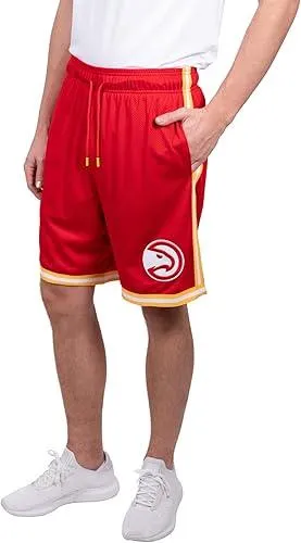 Ultra Game NBA Official Men’s Slam Active Basketball Training Shorts - Unisex, Atlanta Hawks, Team Color|Atlanta Hawks