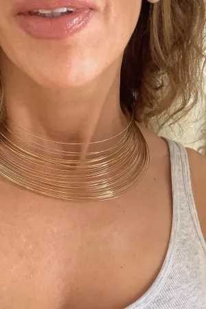 Vintage Golden Wire Choker Necklace