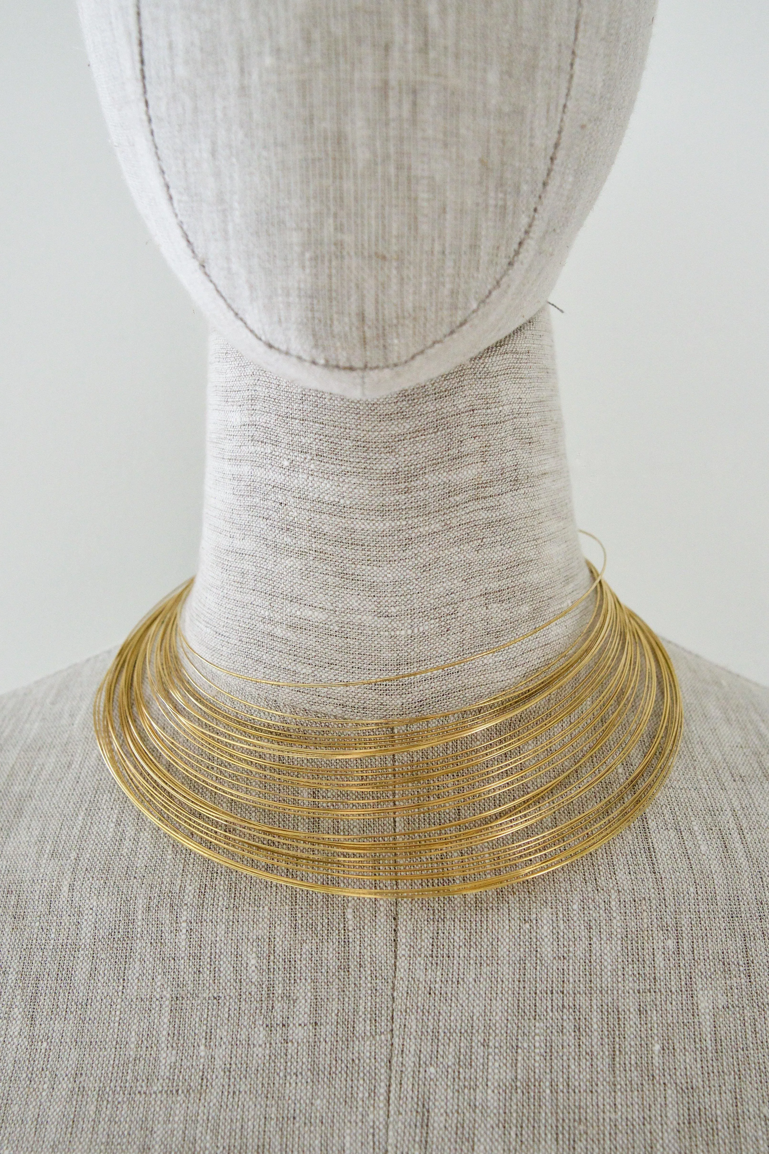 Vintage Golden Wire Choker Necklace