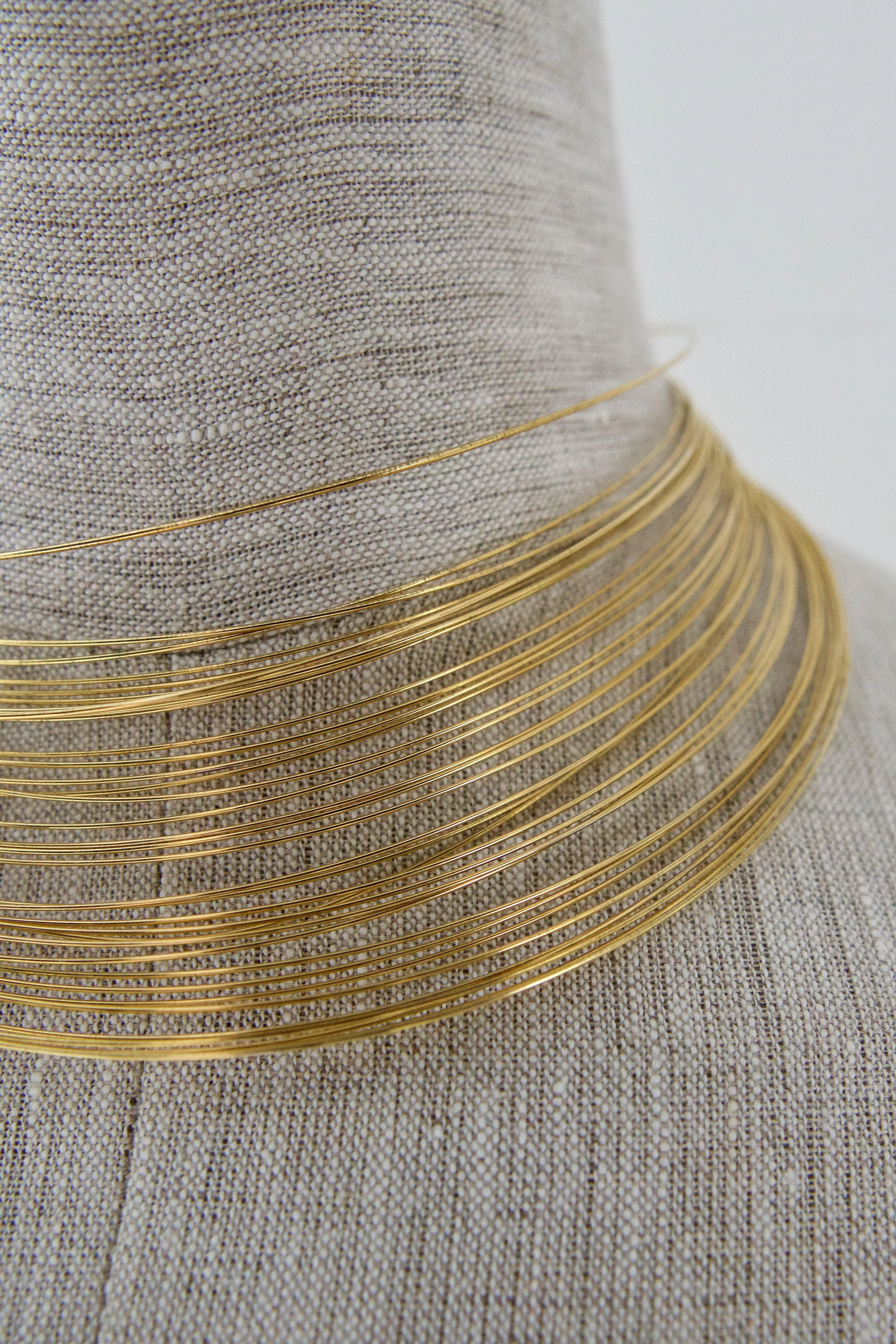 Vintage Golden Wire Choker Necklace