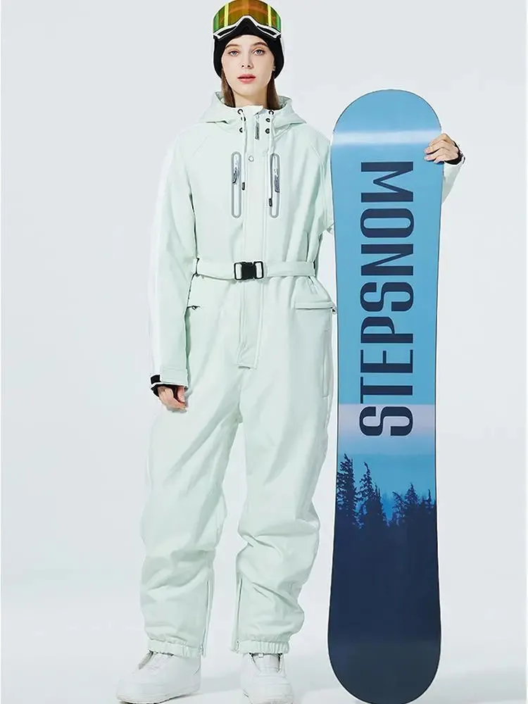 Women One Piece Ski Suits Windproof 2025 Snowboarding Jumpsuit