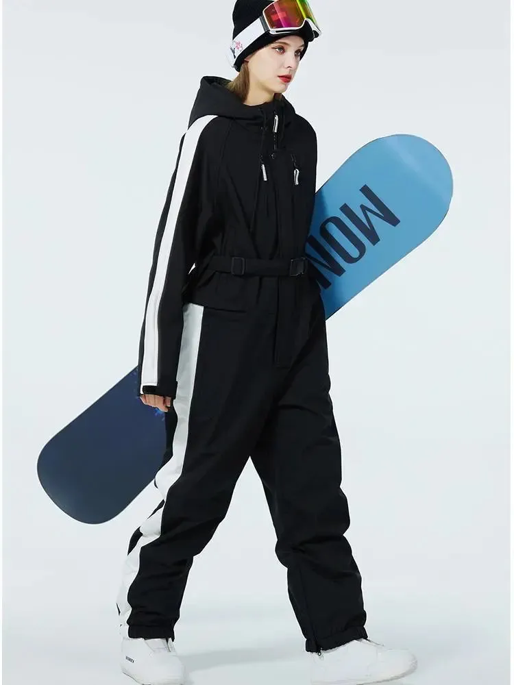 Women One Piece Ski Suits Windproof 2025 Snowboarding Jumpsuit