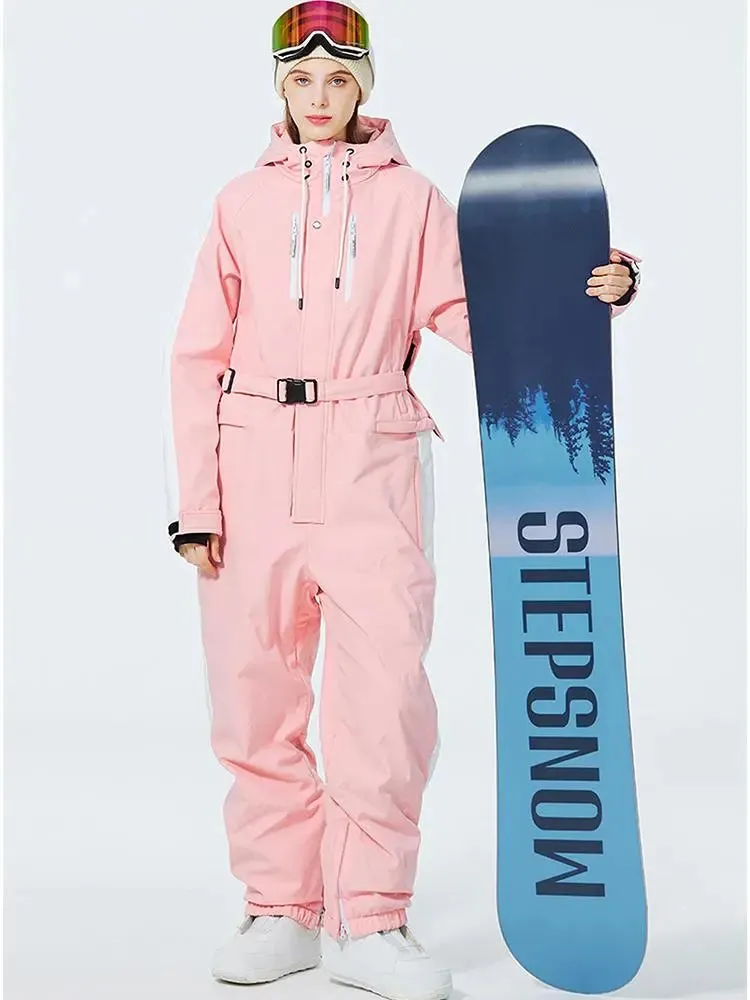 Women One Piece Ski Suits Windproof 2025 Snowboarding Jumpsuit