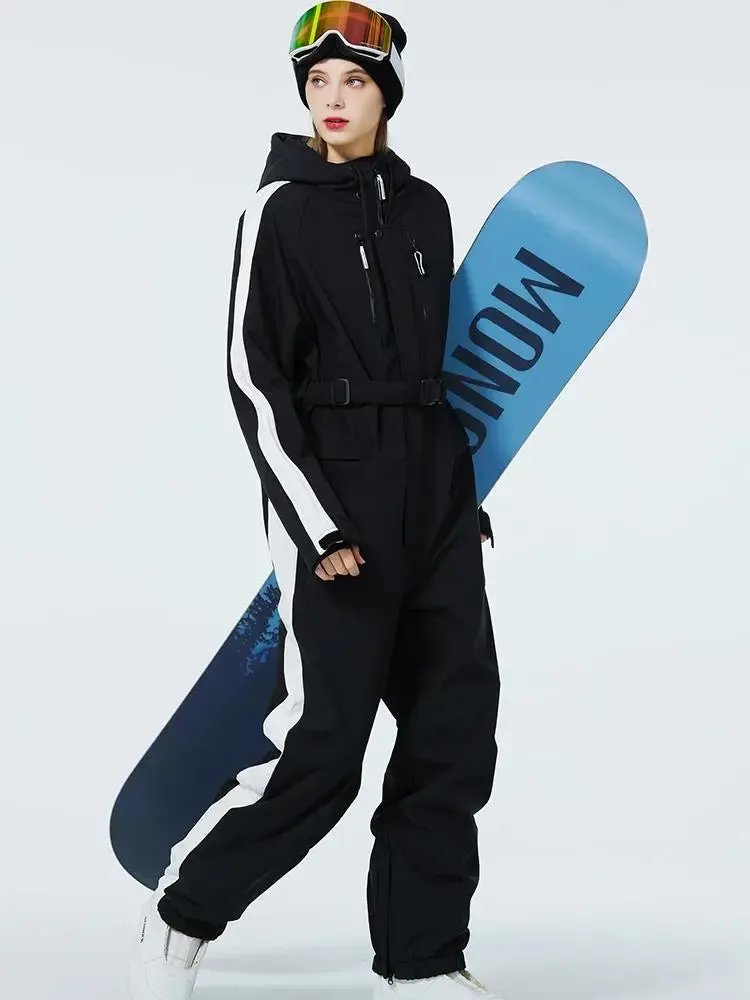 Women One Piece Ski Suits Windproof 2025 Snowboarding Jumpsuit